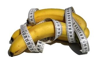 banana and centimeter as an imitation of the penis increases